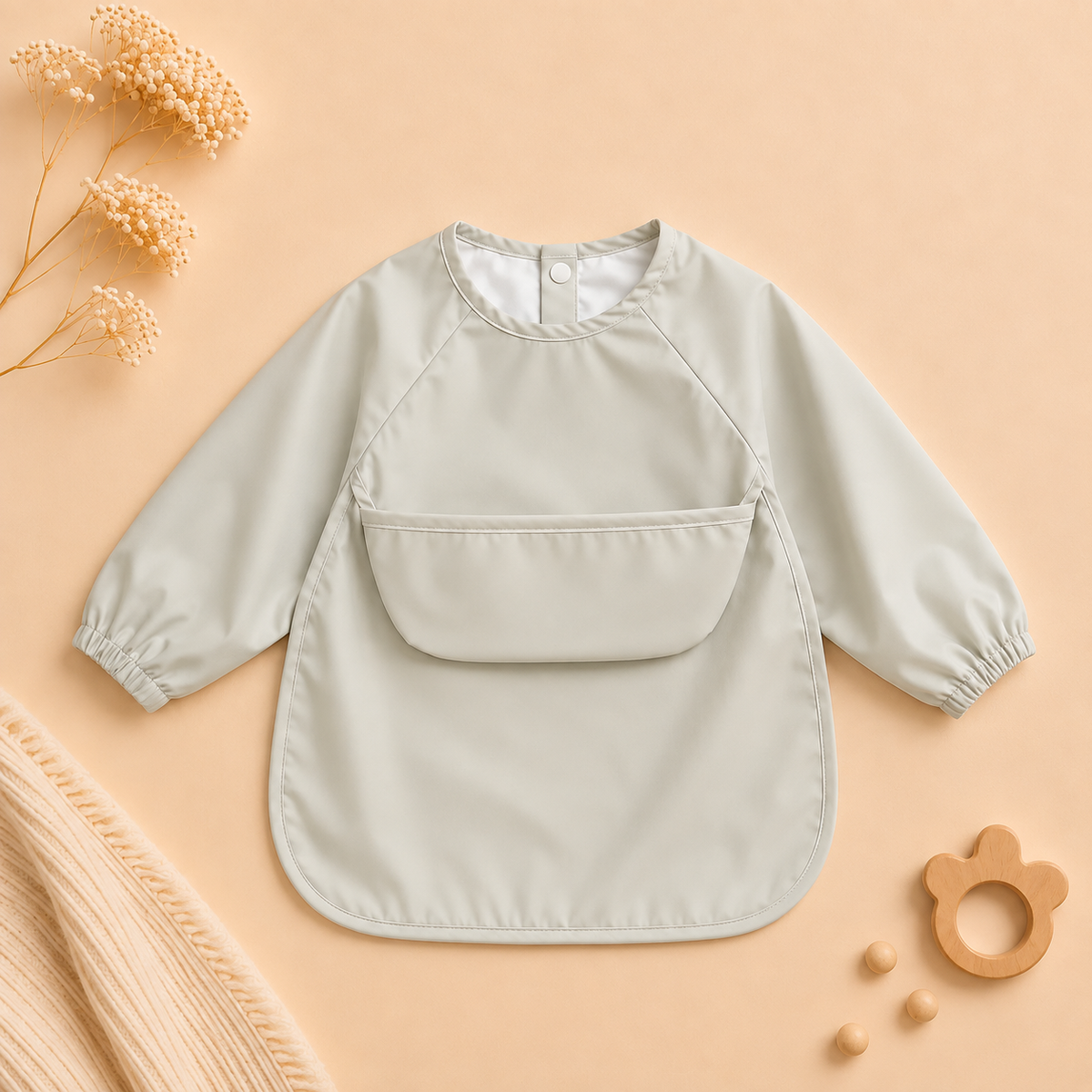 Slabbetje met lange mouwen – Soft Sage