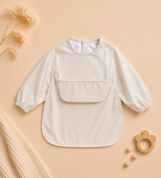 Slabbetje met lange mouwen – Soft Cream